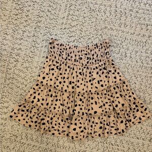 ASOS Tan Smocked Skater Mini Skirt